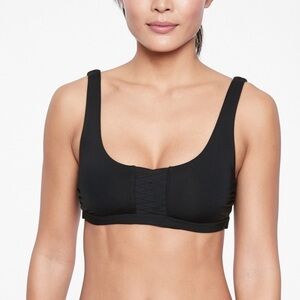 Athleta NWT Adriata Bikini Swim Top Black Size XXS Quick Dry UPF Protection